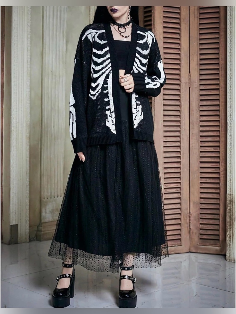 Summer goth misfits skeleton knit cardigan unisex NWT NEW bones Halloween